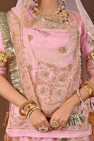 Baby Pink Rajputi Poshak with Zardozi in Pure Georgette
