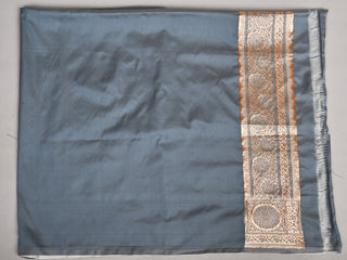 Grey Saree crafted in Banarasi Silk with Silk Saree with Traditional Banarasi Weave
