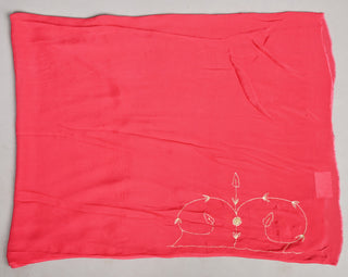 Gajari Chiffon Saree with Aari Kasab Jaal with cutdana and resham motifs