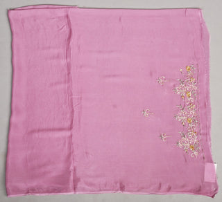 Shaded Dusty Onion and Mustard Chiffon Saree with Aari Kasab and sequins work with floral motifs