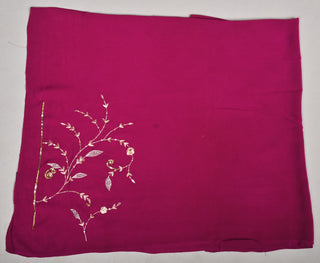 Falsa Platinum Chiffon Saree with Aari Kasab Heavy Jaal with sequins and motif with Parrot