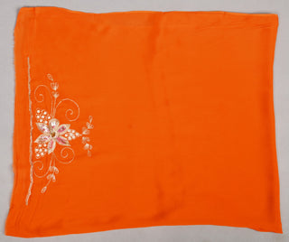 Rust Chiffon Saree with Aari Kasab Jal with heavy boota