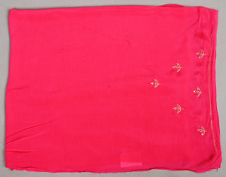 Orange Gajari Shaded Chiffon Saree with Fancy Cutdana