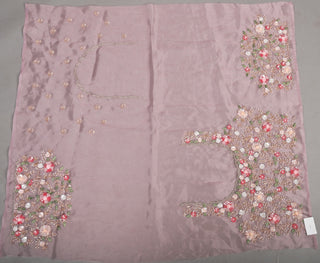 Onion Pink Saree crafted in Tissue with Multi Sequins with Cutdana and Pearl