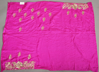 Fusia Pink Tussar silk Saree with Lehariya Saree with Aari Kasab Pittan