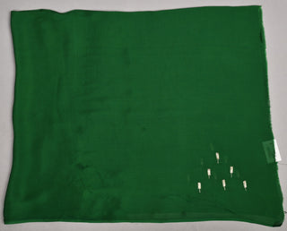 Bottle Green Chiffon Saree with Aari Kasab work with peopock feather motif