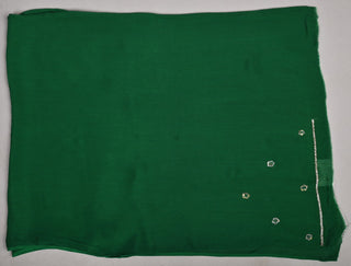 Bottle Green Chiffon Saree with Silver and Gold Cutdana Jaal