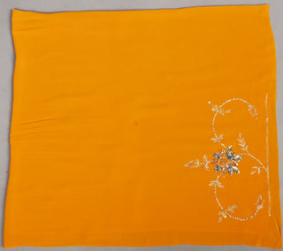 Yellow Platinum Chiffon Saree with Aari Kasab Jaal with sequins