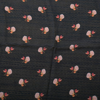 Black Printed Chiffon Saree with Bold Abstract Floral Digital Print