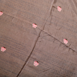 Mauve Printed Chiffon Saree with Floral Digital Print and Cold Shoulder Tie-Up Blouse